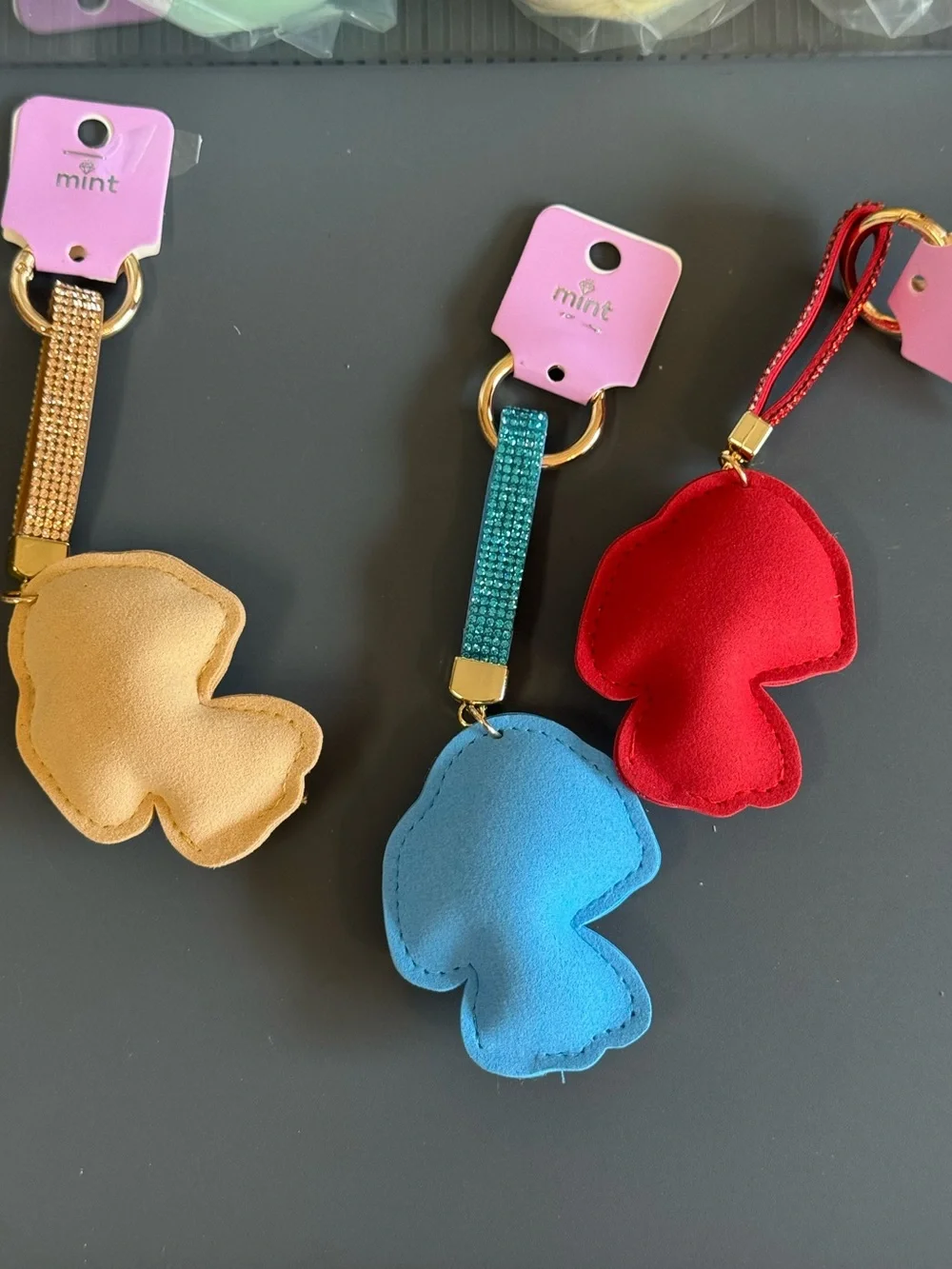 NWT Mint Rhinestone Puppy Dog Keychain Bag Charm